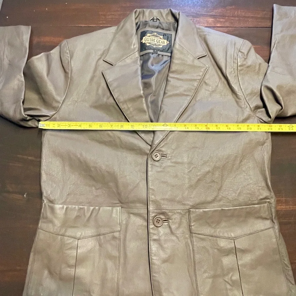 Vintage Guide Gear Mens Brown Leather Blazer Jacket‎ Size M